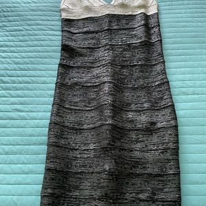 Black-Βronze Μetallic Βandage Dress / Fit: S/M
